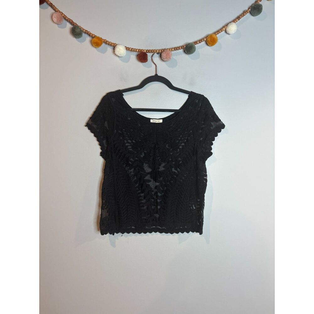 Marshalls black lacy sheer top